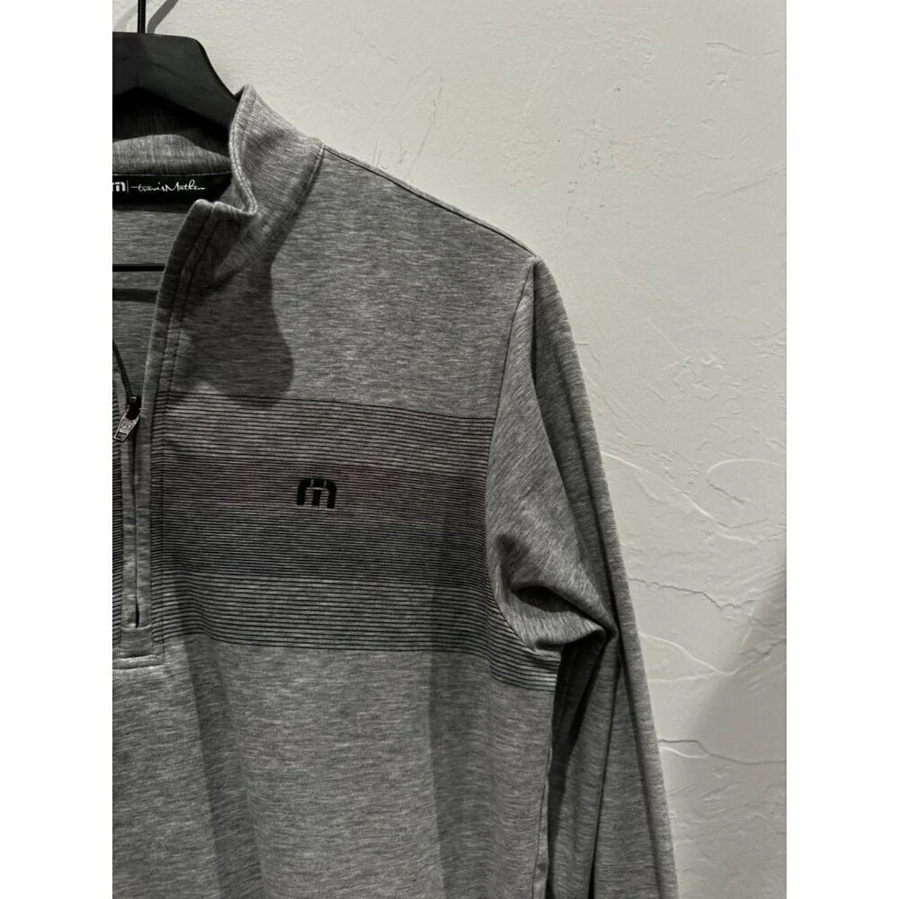 TravisMathew Quarter Zip Tequila Sunrise Golf Jacket Gray Size S